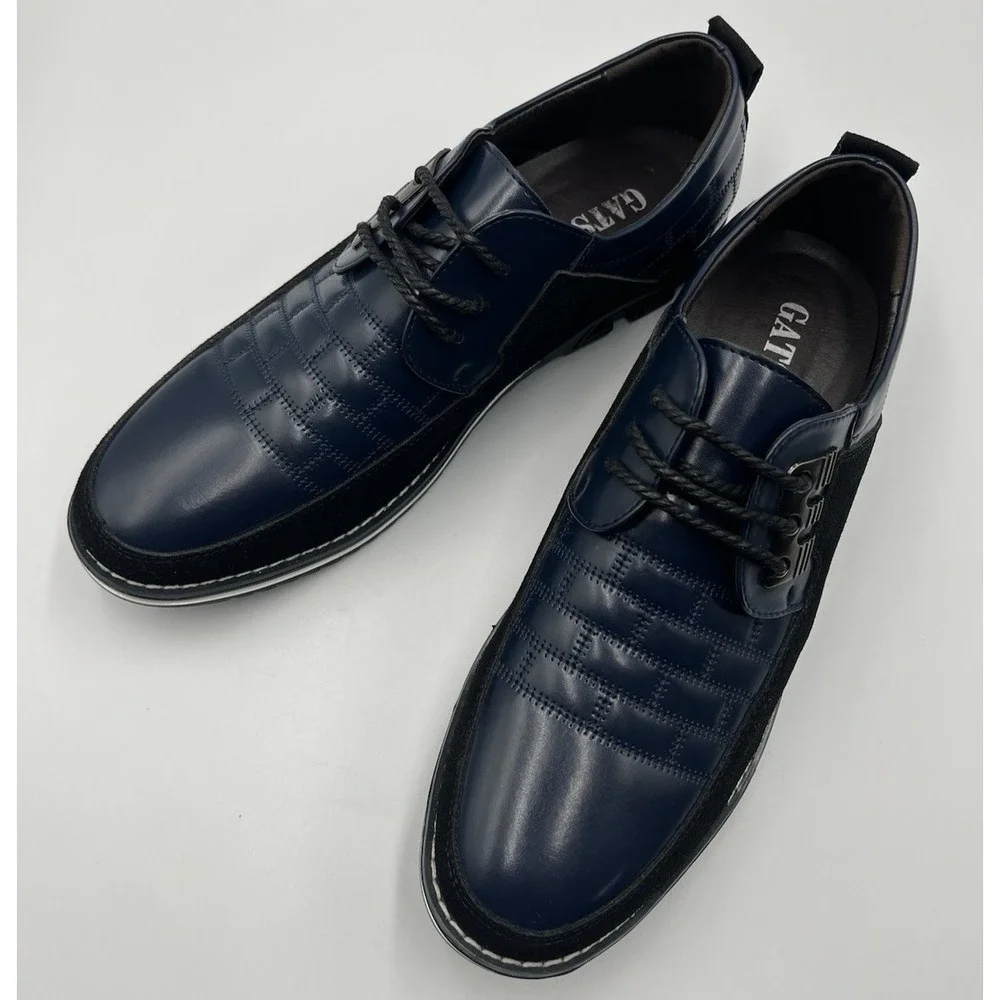 Gatsby Mens Black Blue Oxford Shoes Size 9.5 Modern Dress Casual Lace Up Derby